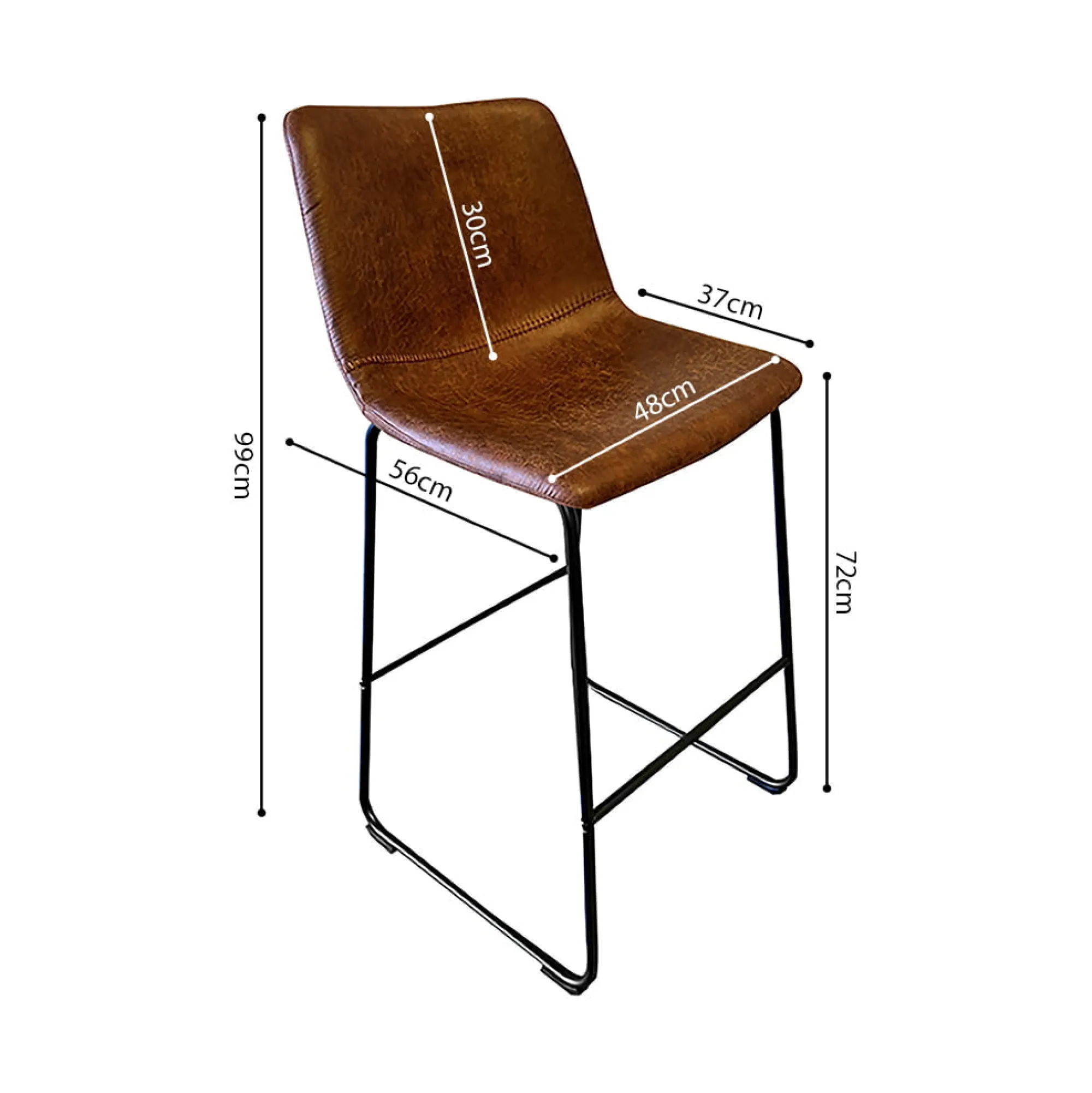 Barkrukken^Huisenthuis Barkruk Andrew – Set van 2 Cognac