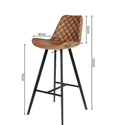 Barkrukken^Huisenthuis Barkruk Anthony – Set van 2 Cognac