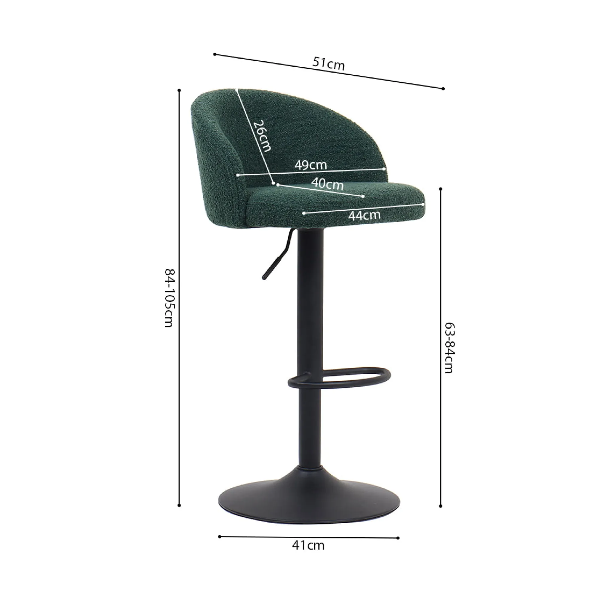 Barkrukken^Huisenthuis Barkruk Babet Bouclé – Set van 2 Groen