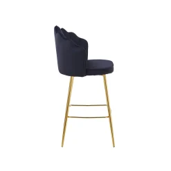 Barkrukken^Huisenthuis Barkruk Chanelle Velvet – Set van 2 Zwart