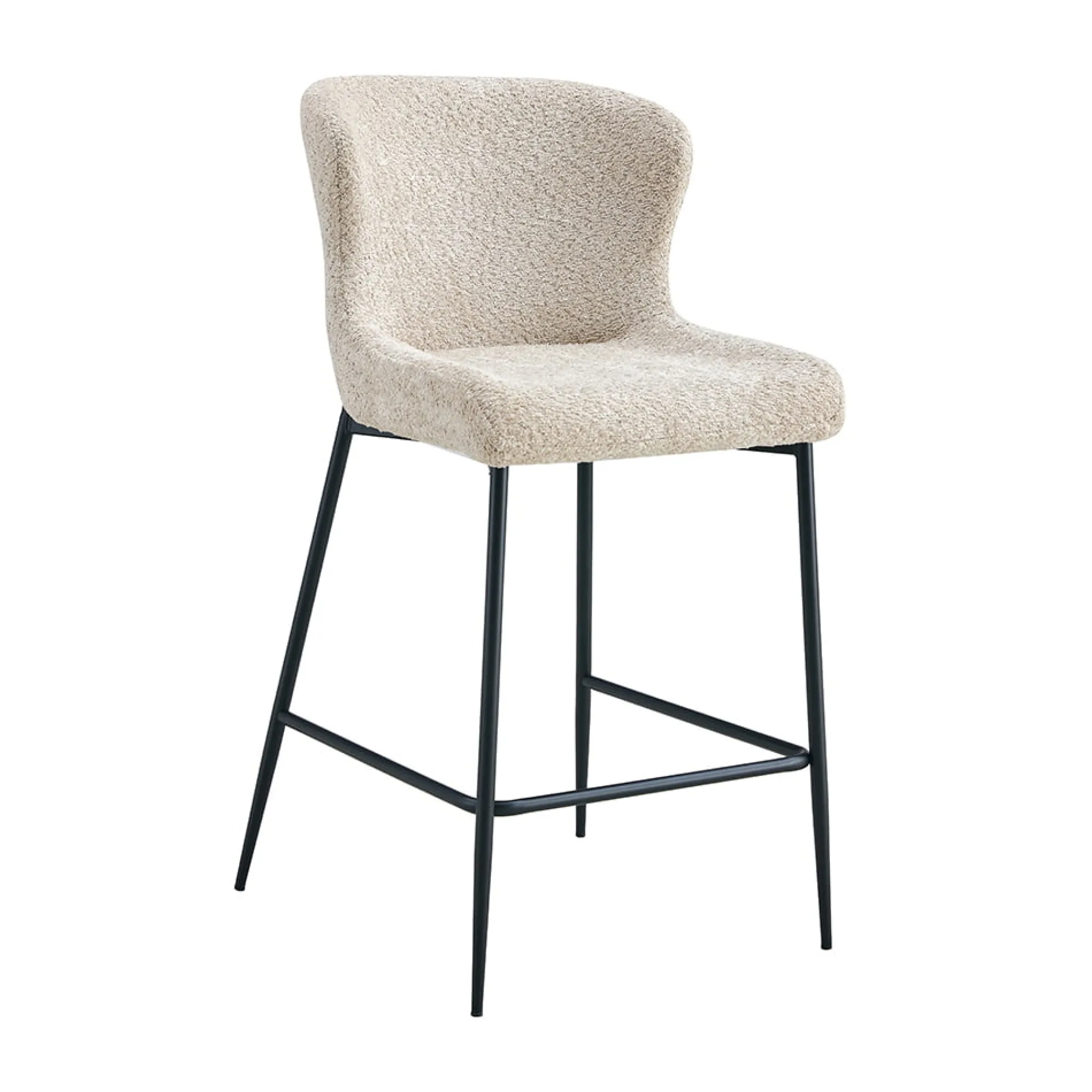 Barkrukken^Huisenthuis Barkruk Jolie Bouclé Beige – Set van 2