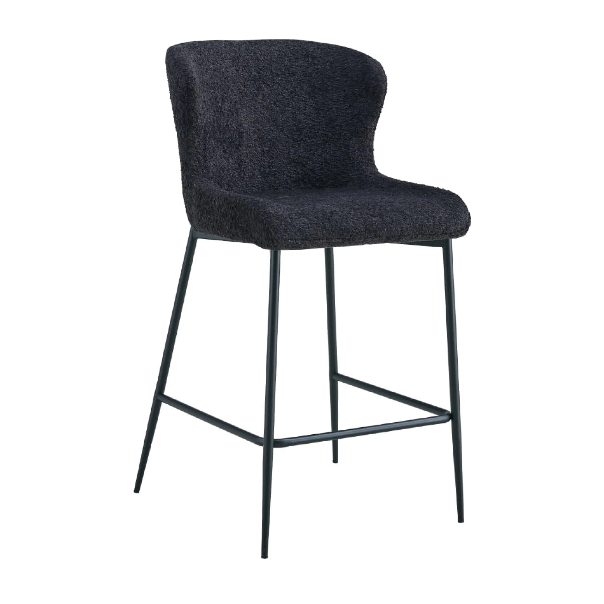 Barkrukken^Huisenthuis Barkruk Jolie Bouclé Donkergrijs – Set van 2