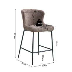 Barkrukken^Huisenthuis Barkruk Jolie Bouclé Zand – Set van 2
