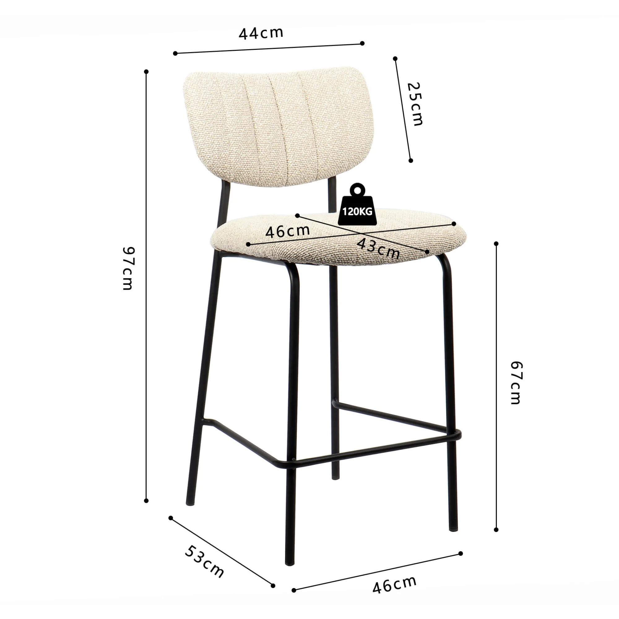 Barkrukken^Huisenthuis Barkruk Lidy Beige – Set van 2