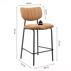 Barkrukken^Huisenthuis Barkruk Lidy Oranje – Set van 2