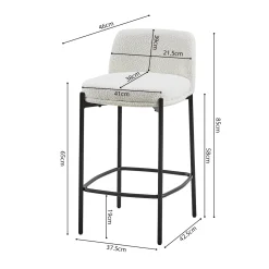 Barkrukken^Huisenthuis Barkruk Lylou Stof – Set van 2 Wit