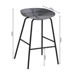 Barkrukken^Huisenthuis Barkruk Mickey – Set van 4 Grijs
