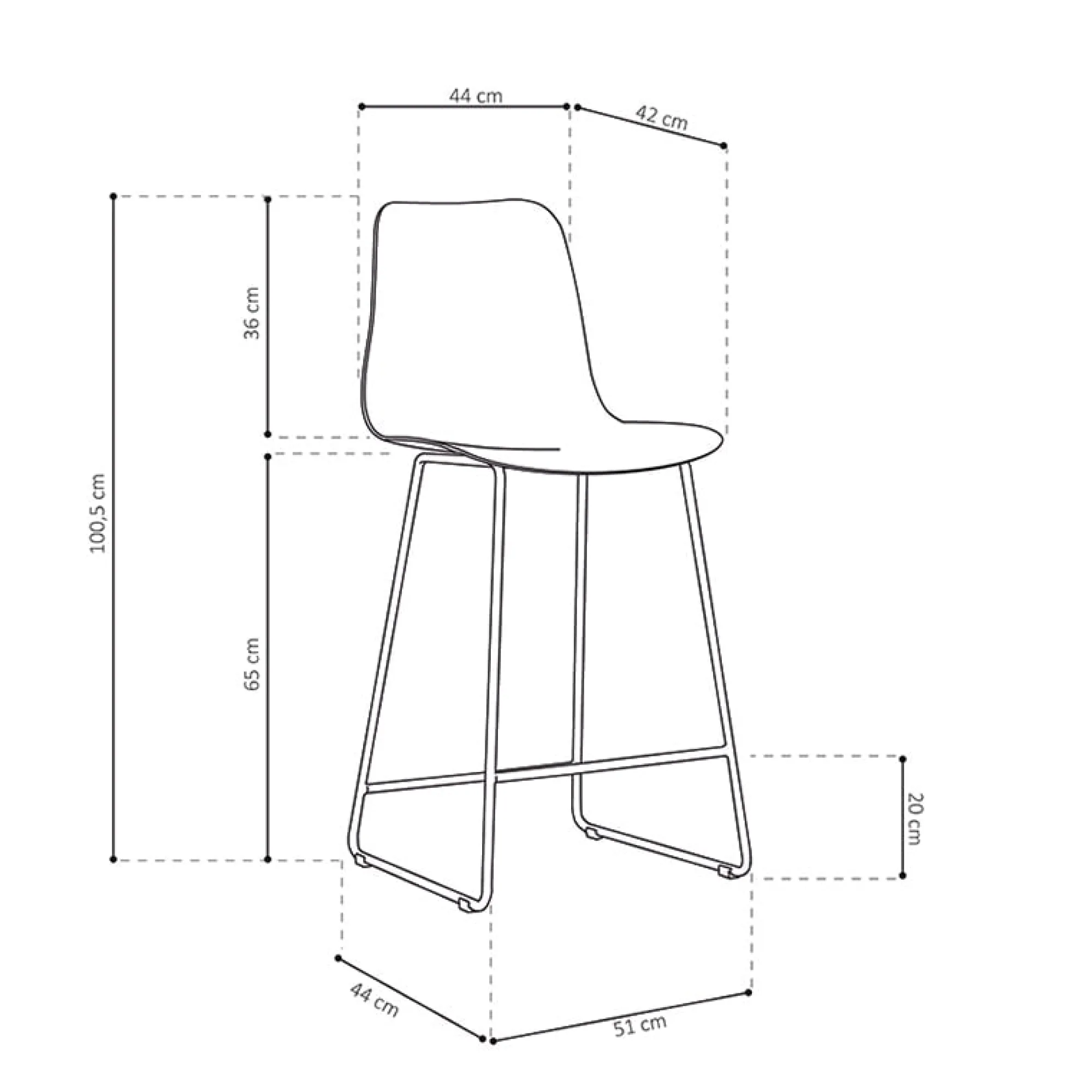 Eetkamerstoelen^Huisenthuis Barkruk Penny – Set van 2 Wit