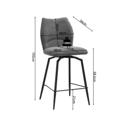 Barkrukken^Huisenthuis Barkruk Quincy Grijs – Set van 2
