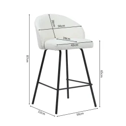 Barkrukken^Huisenthuis Barkruk Riley Bouclé – Set van 2 Wit