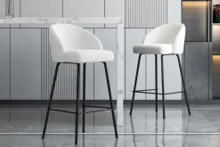 Barkrukken^Huisenthuis Barkruk Riley Bouclé – Set van 2 Wit