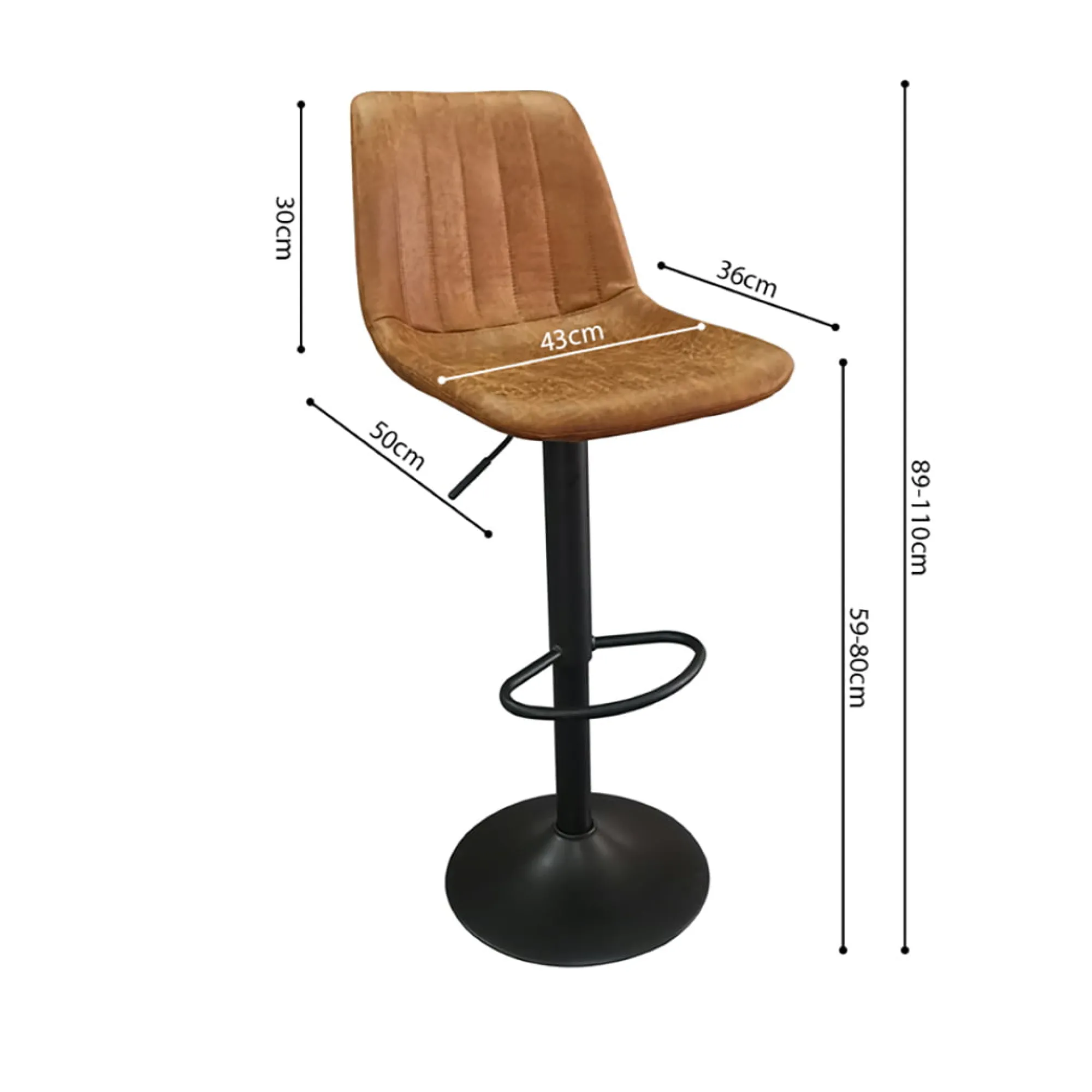 Barkrukken^Huisenthuis Barkruk Ufuk – Set van 2 Cognac