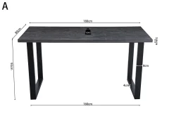 Eetkamertafels^Huisenthuis Bartafel Eugene Donkerbruin 180cm