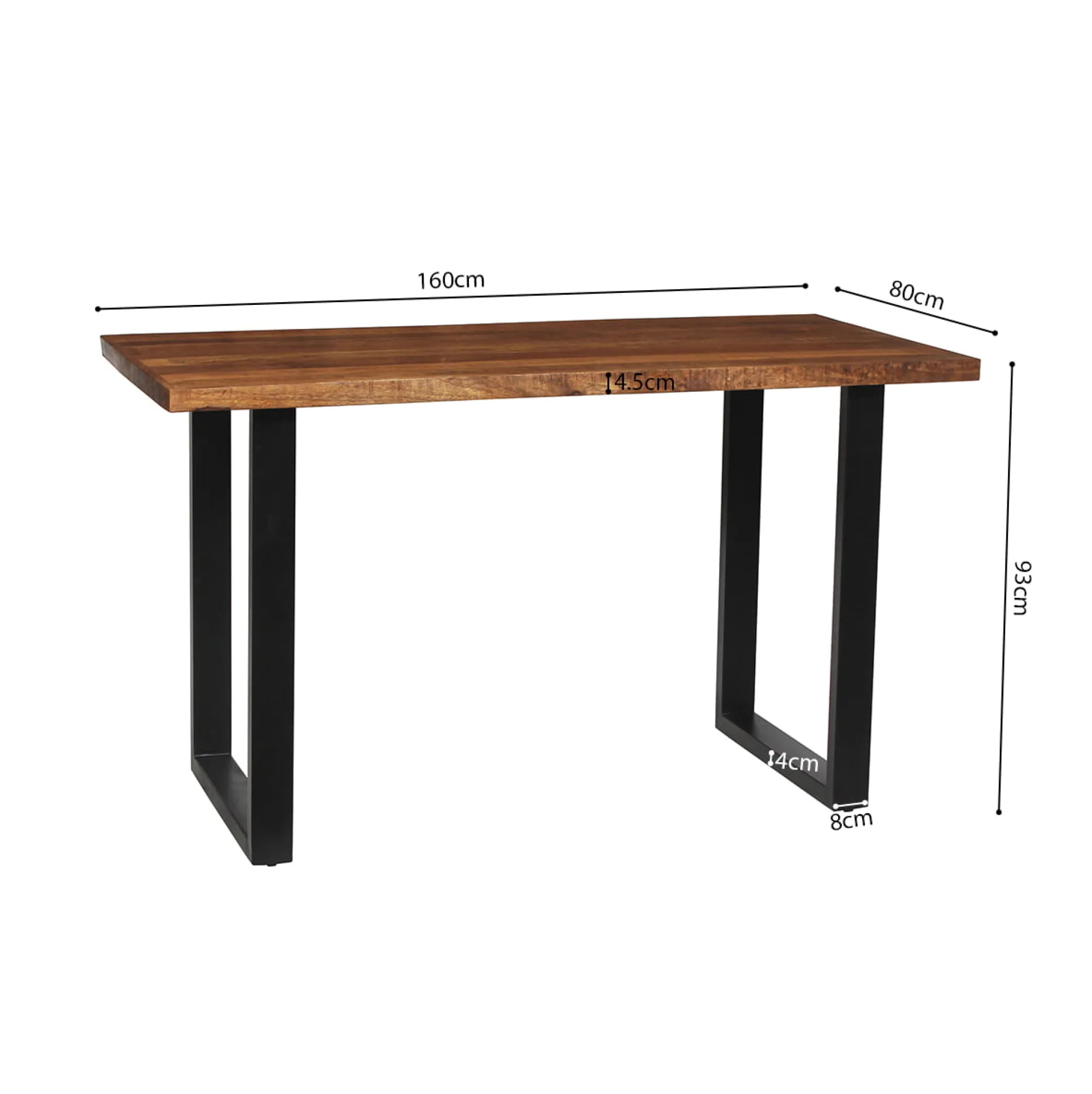 Eetkamertafels^Huisenthuis Bartafel Luka 160cm Mangolia Bruin