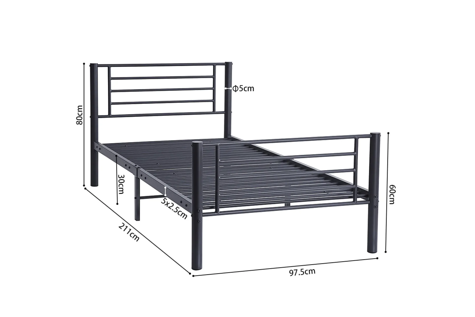 Kinderbedden^Huisenthuis Bed Becky Metaal 90×200 cm