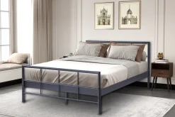 Kinderbedden|Bedden^Huisenthuis Bed Chuck Donkergrijs 140×200 cm