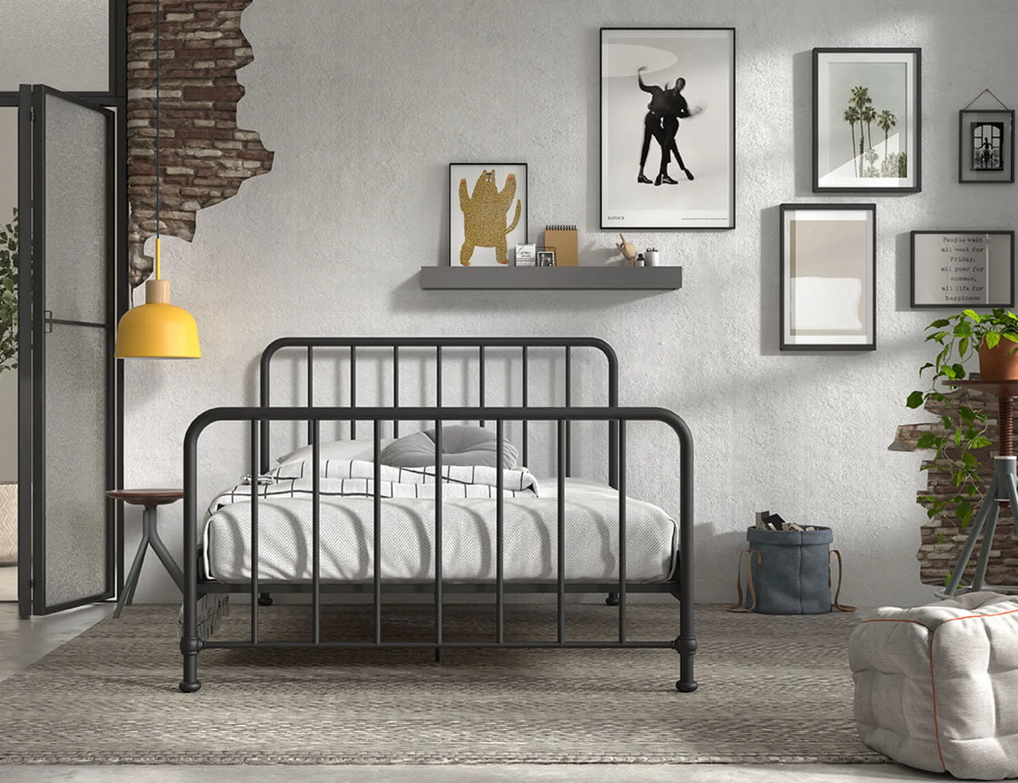 Kinderbedden|Bedden^Huisenthuis Bed Jay 140×200 cm Zwart