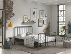Kinderbedden|Bedden^Huisenthuis Bed Jay 140×200 cm Zwart