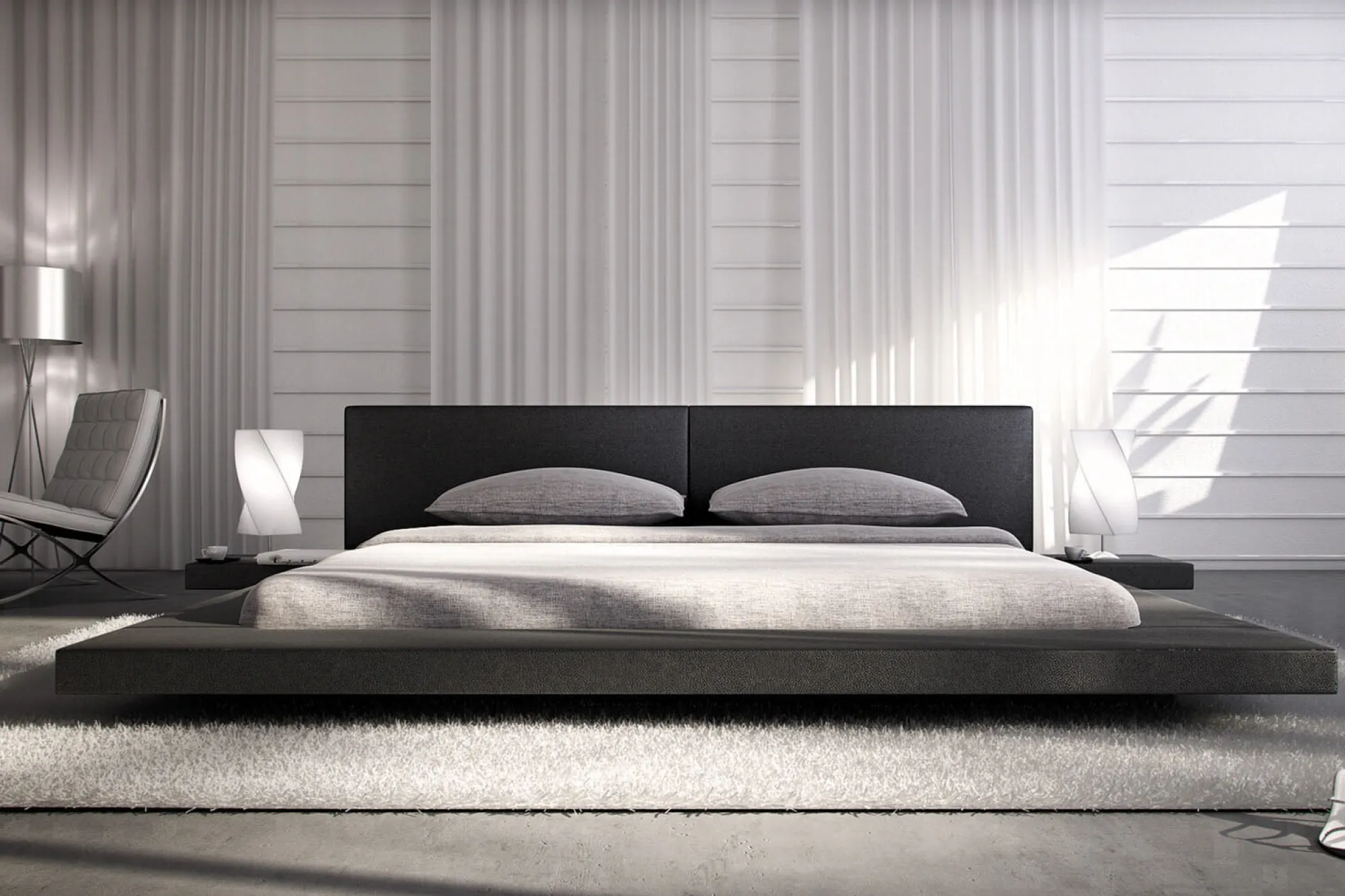 Bedden^Huisenthuis Bed Joaquin 140x200cm Zwart