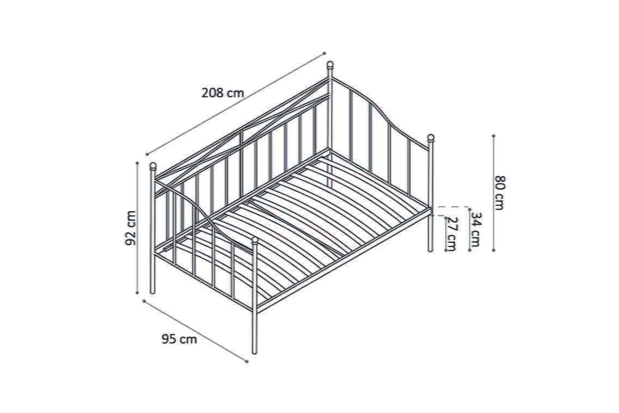 Kinderbedden^Huisenthuis Bed Mabel 90x200cm Zwart