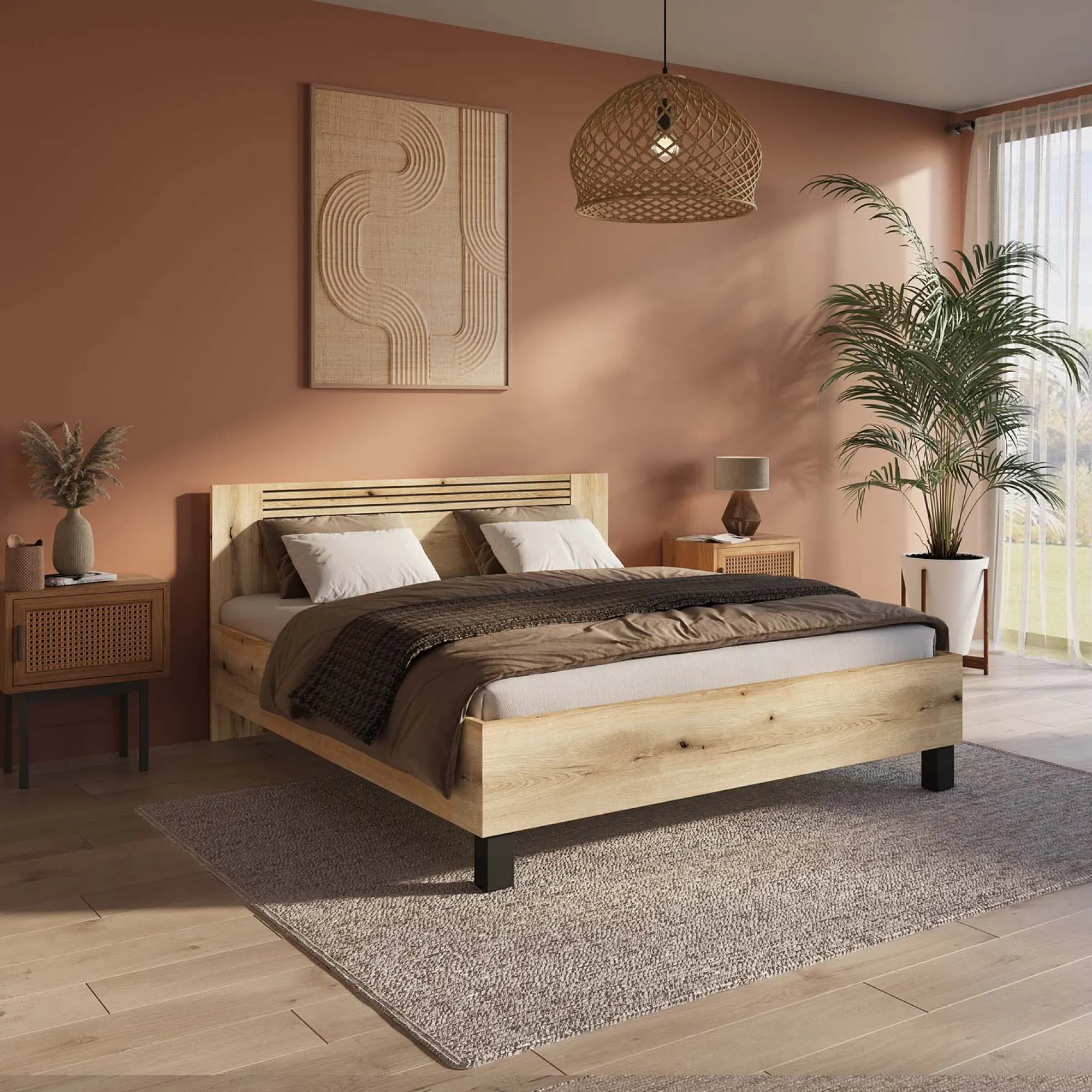 Bedden^Huisenthuis Bed Mekong Eiken 140x200cm