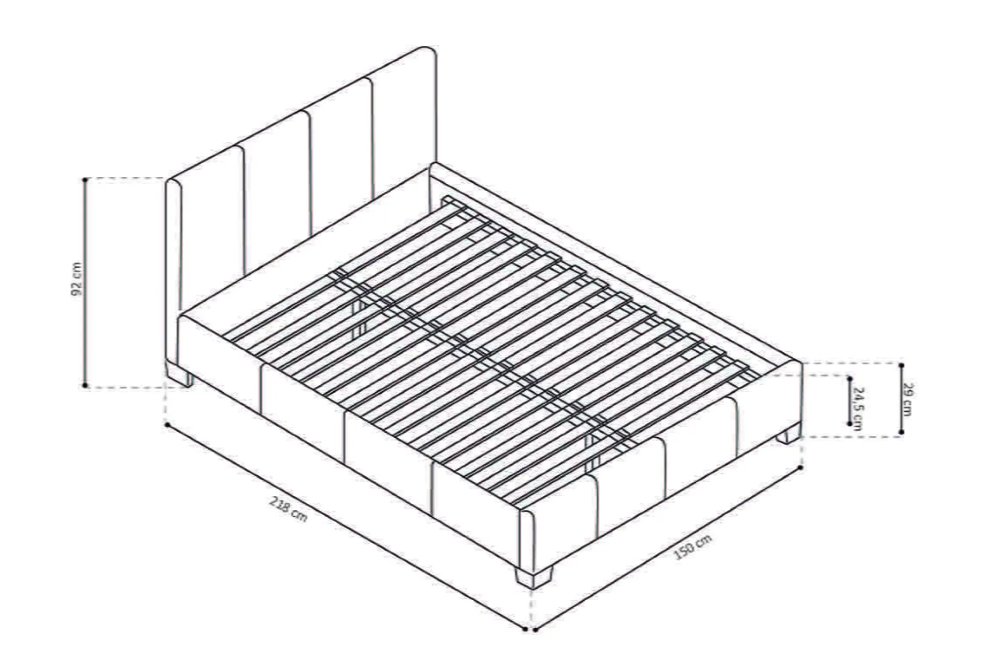 Bedden^Huisenthuis Bed Napels Zwart 140x200cm