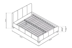 Bedden^Huisenthuis Bed Napels Zwart 160x200cm