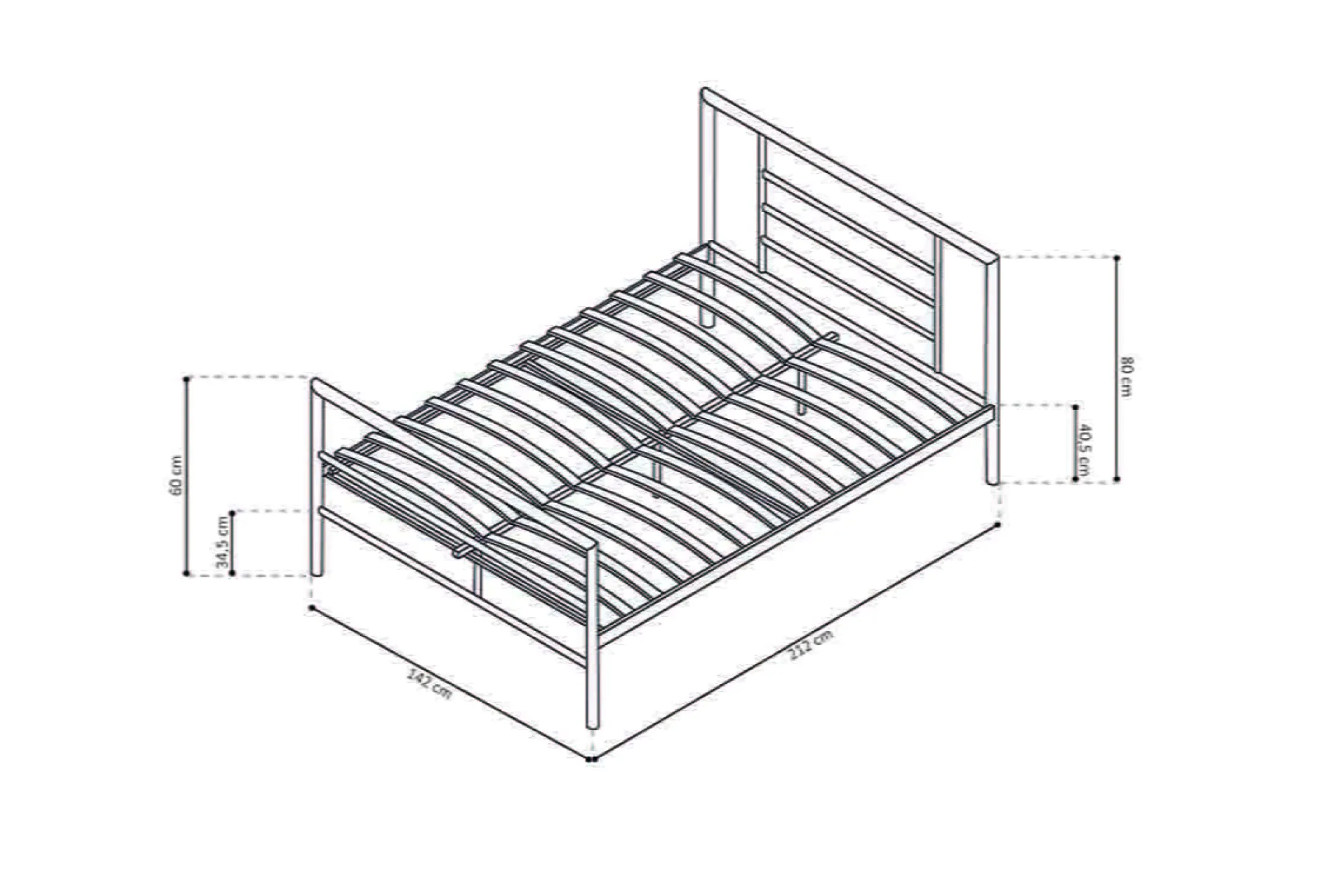 Kinderbedden|Bedden^Huisenthuis Bed Patrick Grijs 140x200cm