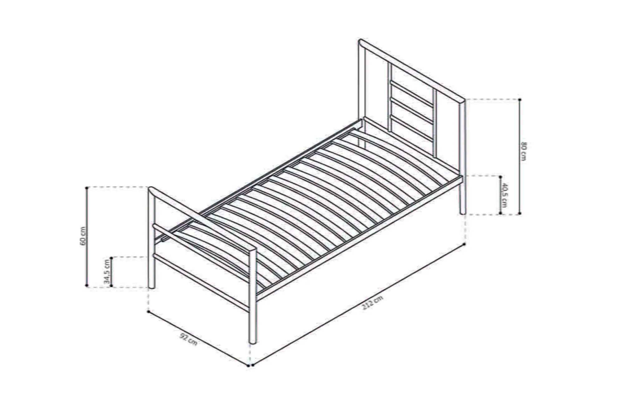 Kinderbedden|Bedden^Huisenthuis Bed Patrick Grijs 90x200cm