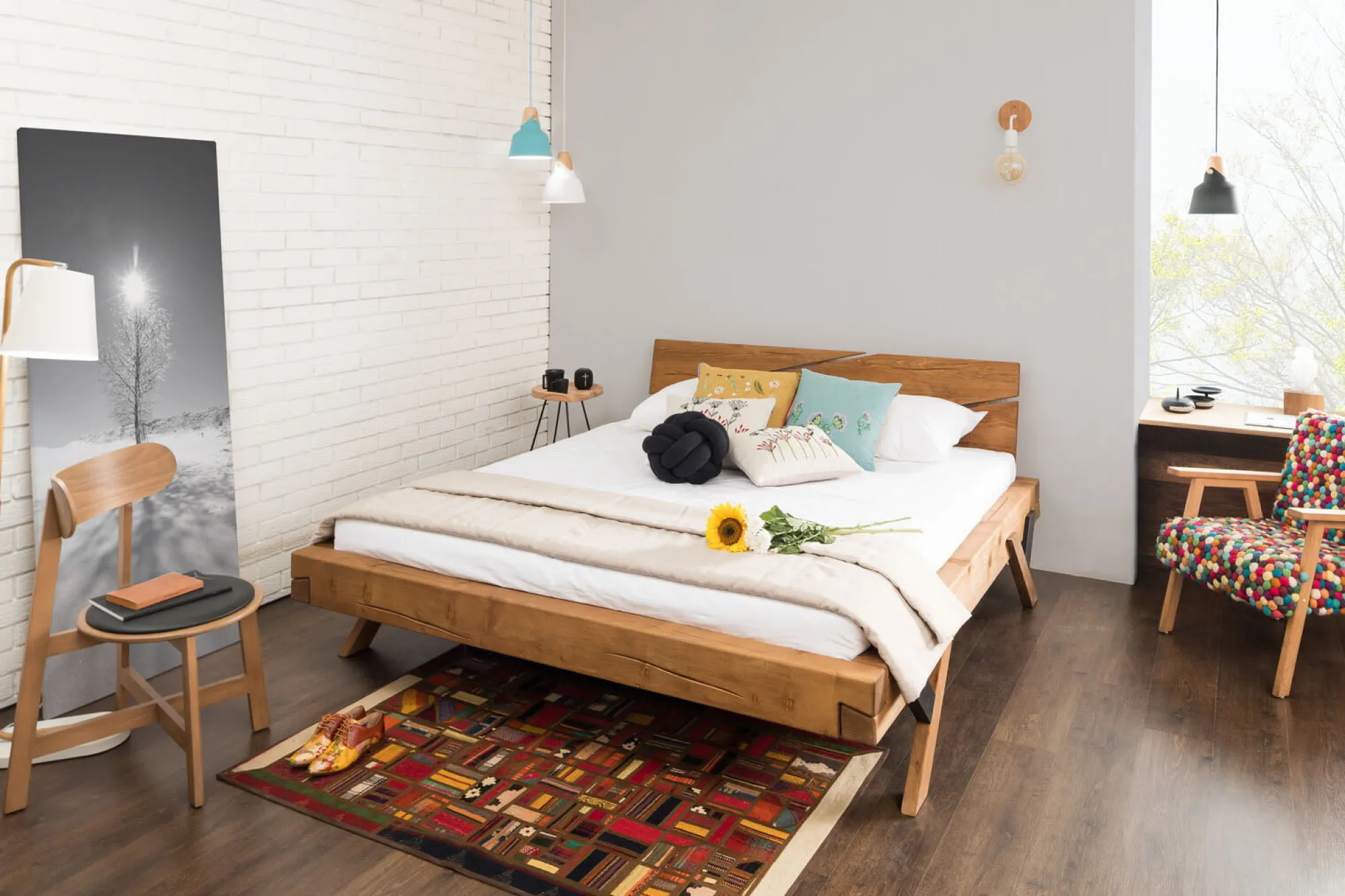 Bedden^Huisenthuis Bed Resi Vurenhout 140x200cm
