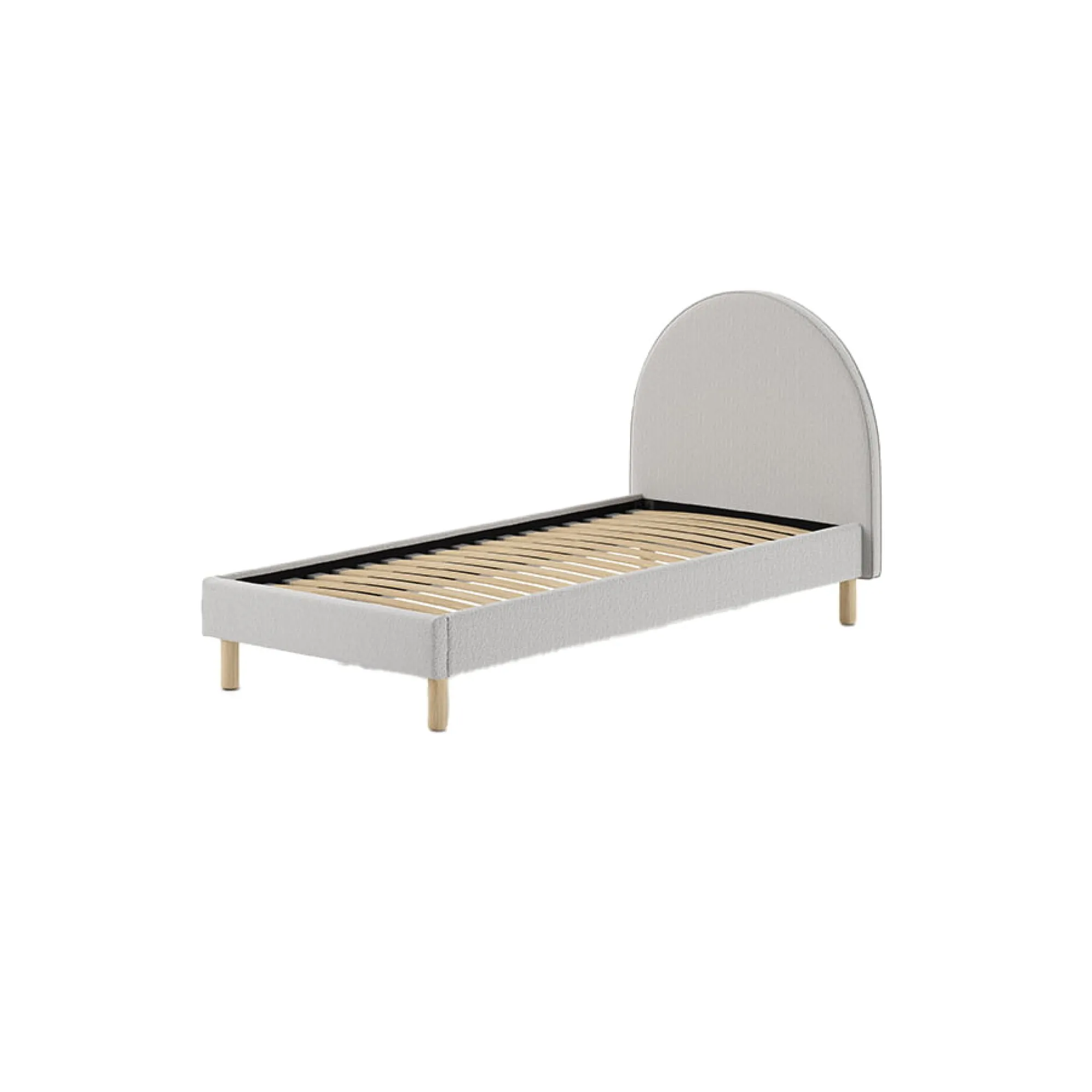 Kinderbedden|Bedden^Huisenthuis Bed Victoria Bouclé 90×200 cm Grijs