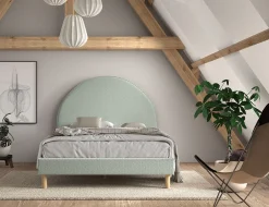 Kinderbedden|Bedden^Huisenthuis Bed Victoria Bouclé 140×200 cm Groen