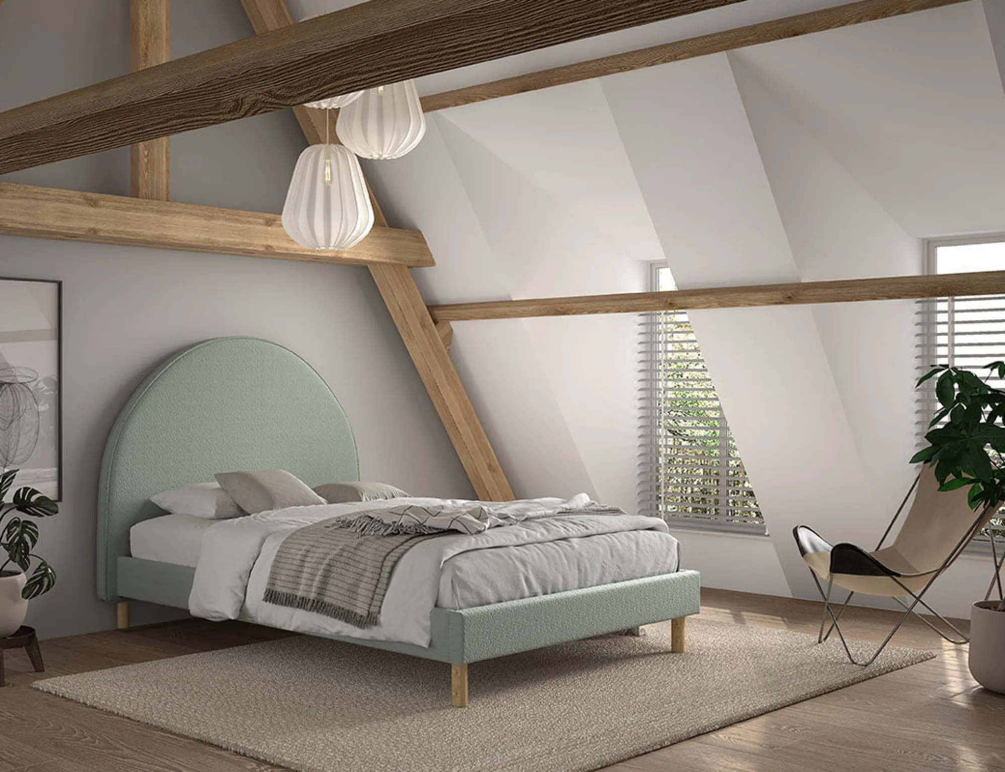 Kinderbedden|Bedden^Huisenthuis Bed Victoria Bouclé 140×200 cm Groen
