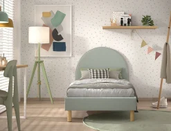 Kinderbedden|Bedden^Huisenthuis Bed Victoria Bouclé 90×200 cm Groen