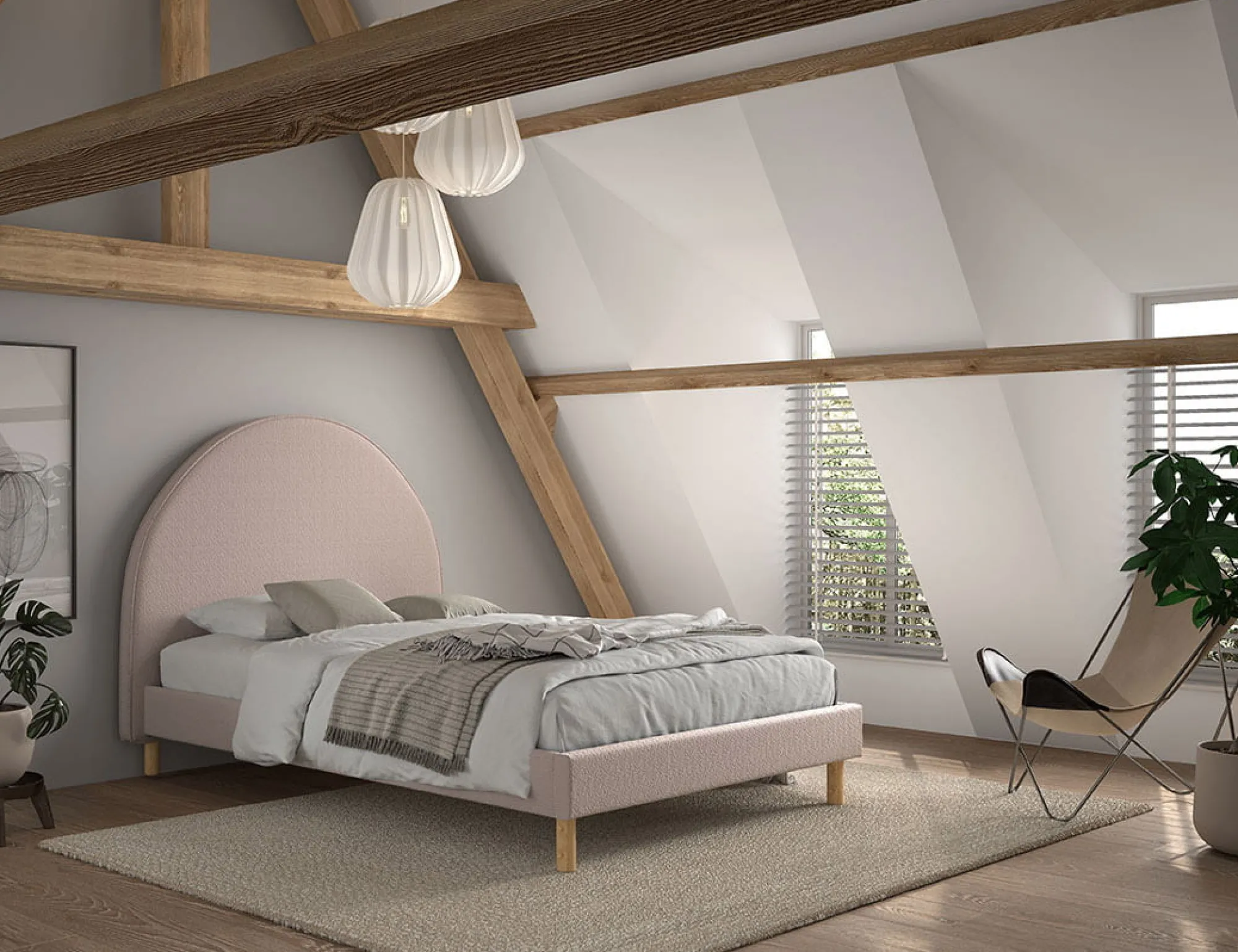 Kinderbedden|Bedden^Huisenthuis Bed Victoria Bouclé 140×200 cm Roze
