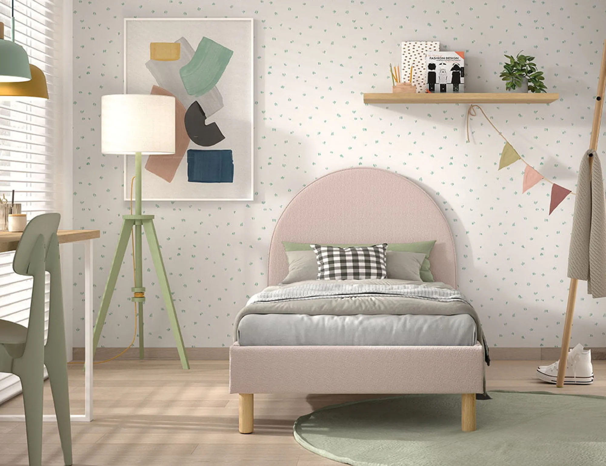 Kinderbedden|Bedden^Huisenthuis Bed Victoria Bouclé 90×200 cm Roze