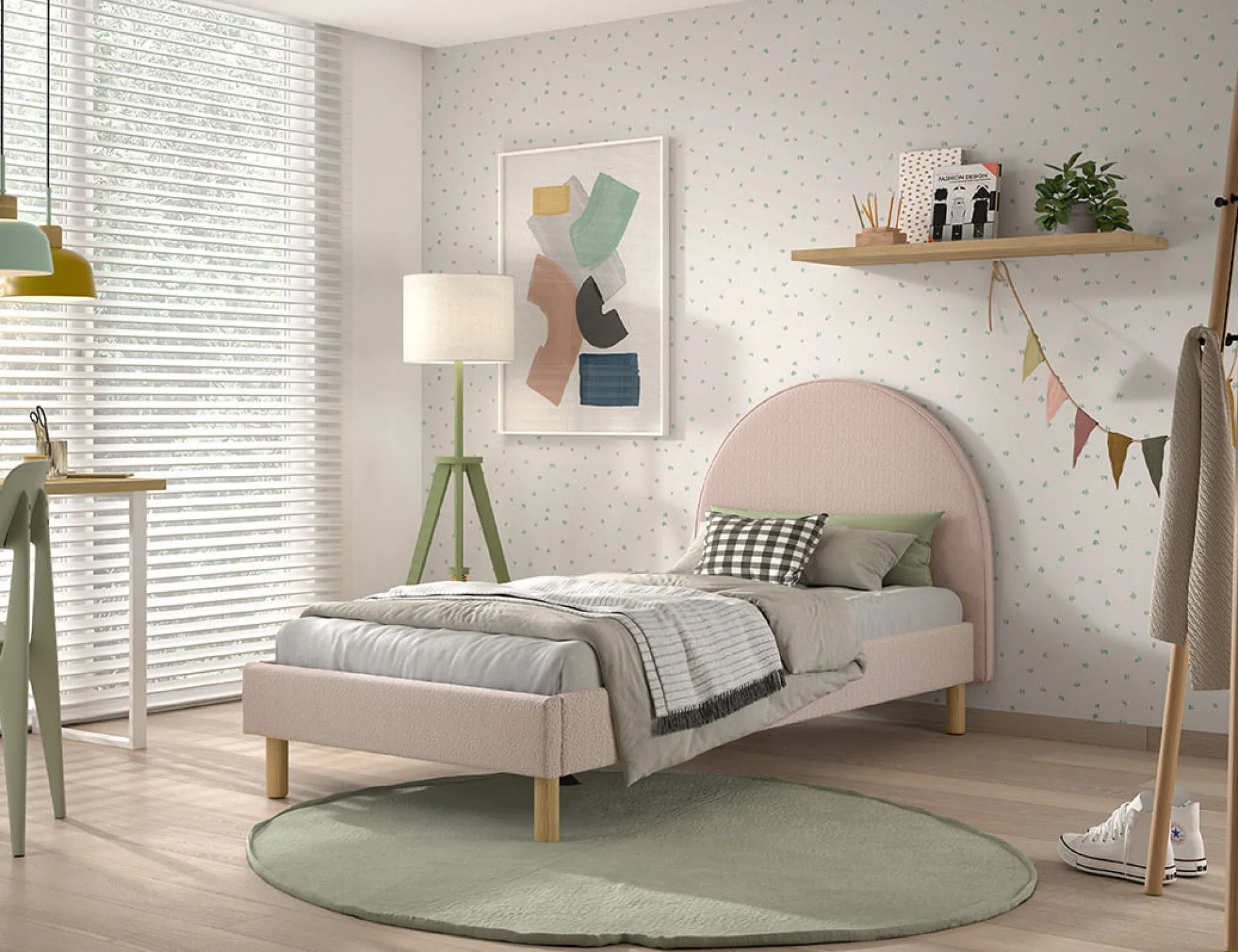 Kinderbedden|Bedden^Huisenthuis Bed Victoria Bouclé 90×200 cm Roze