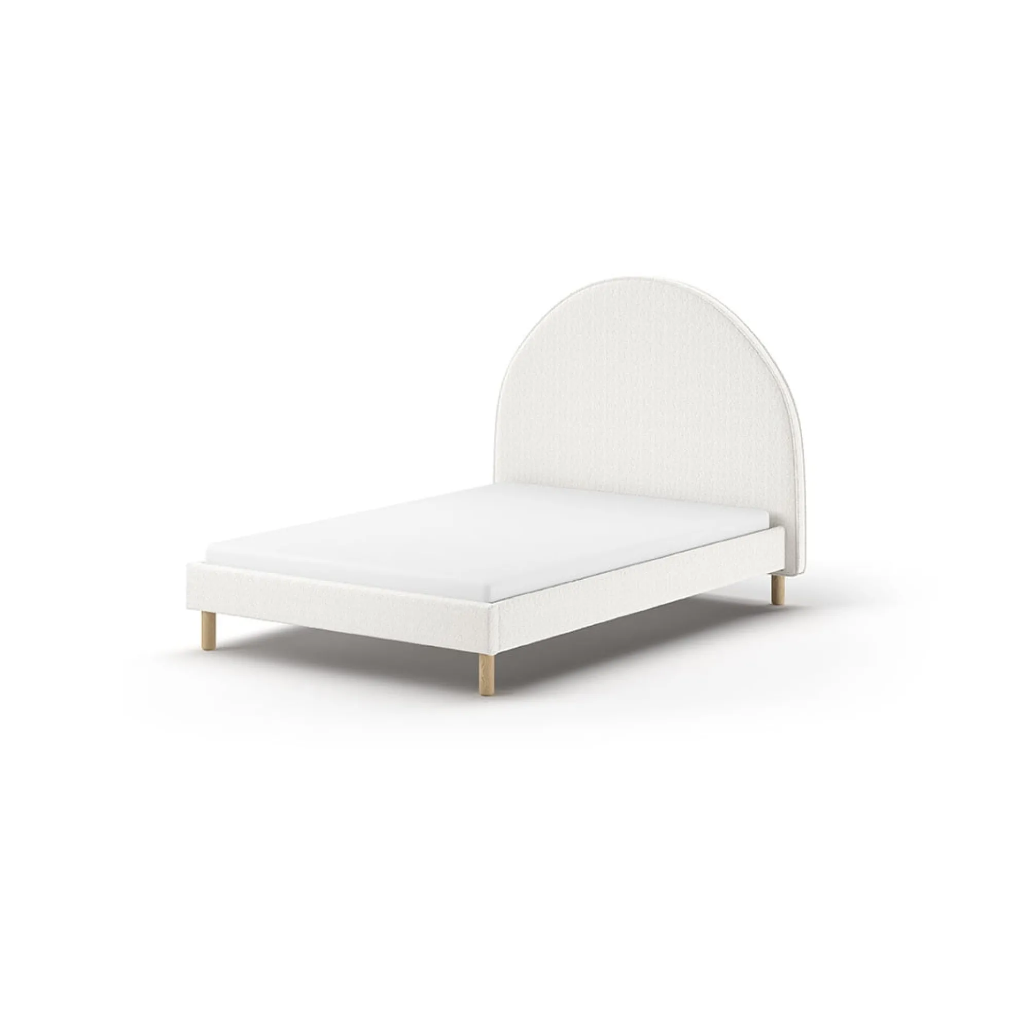 Kinderbedden|Bedden^Huisenthuis Bed Victoria Bouclé 140×200 cm Wit