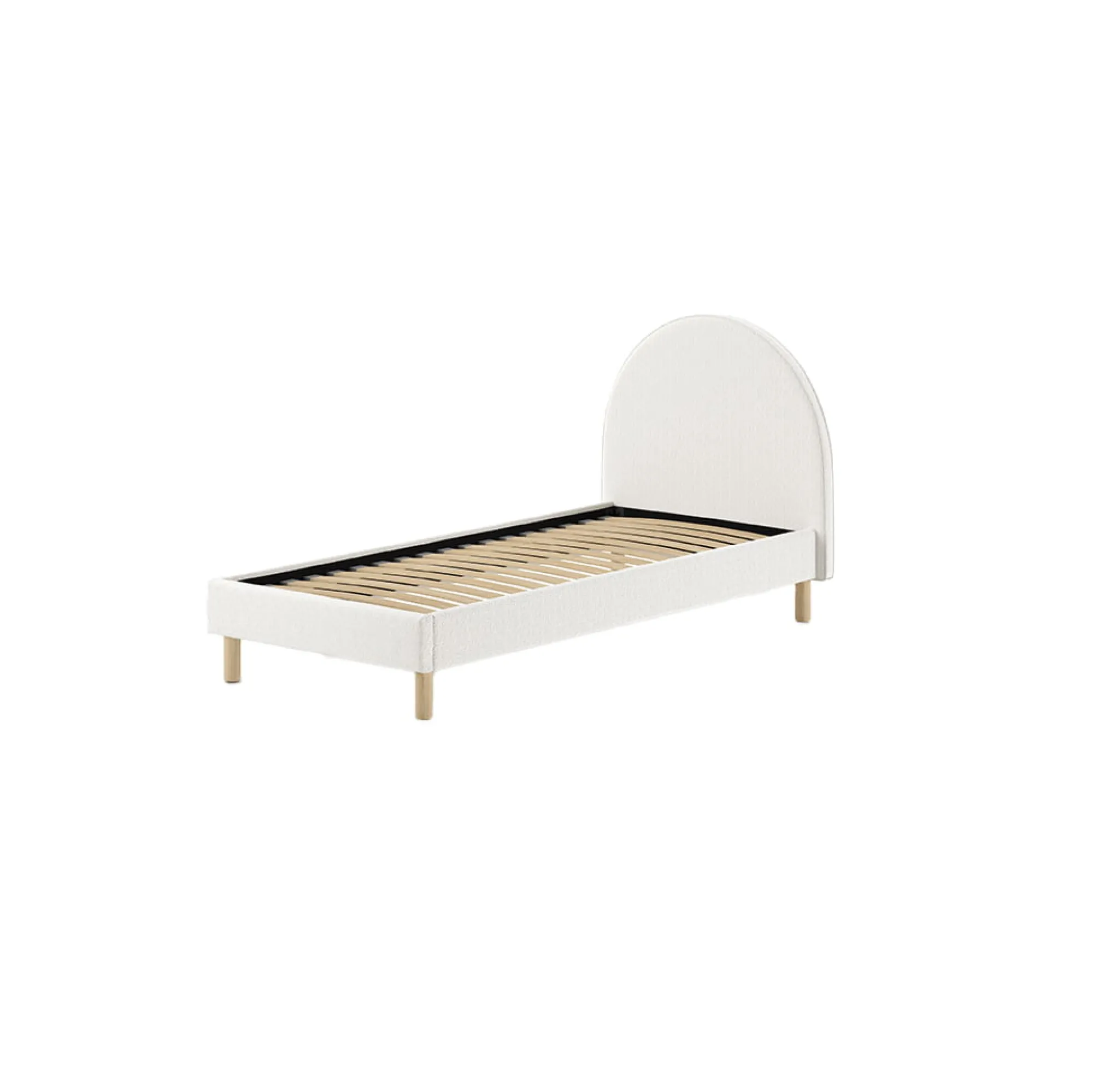 Kinderbedden|Bedden^Huisenthuis Bed Victoria Bouclé 90×200 cm Wit