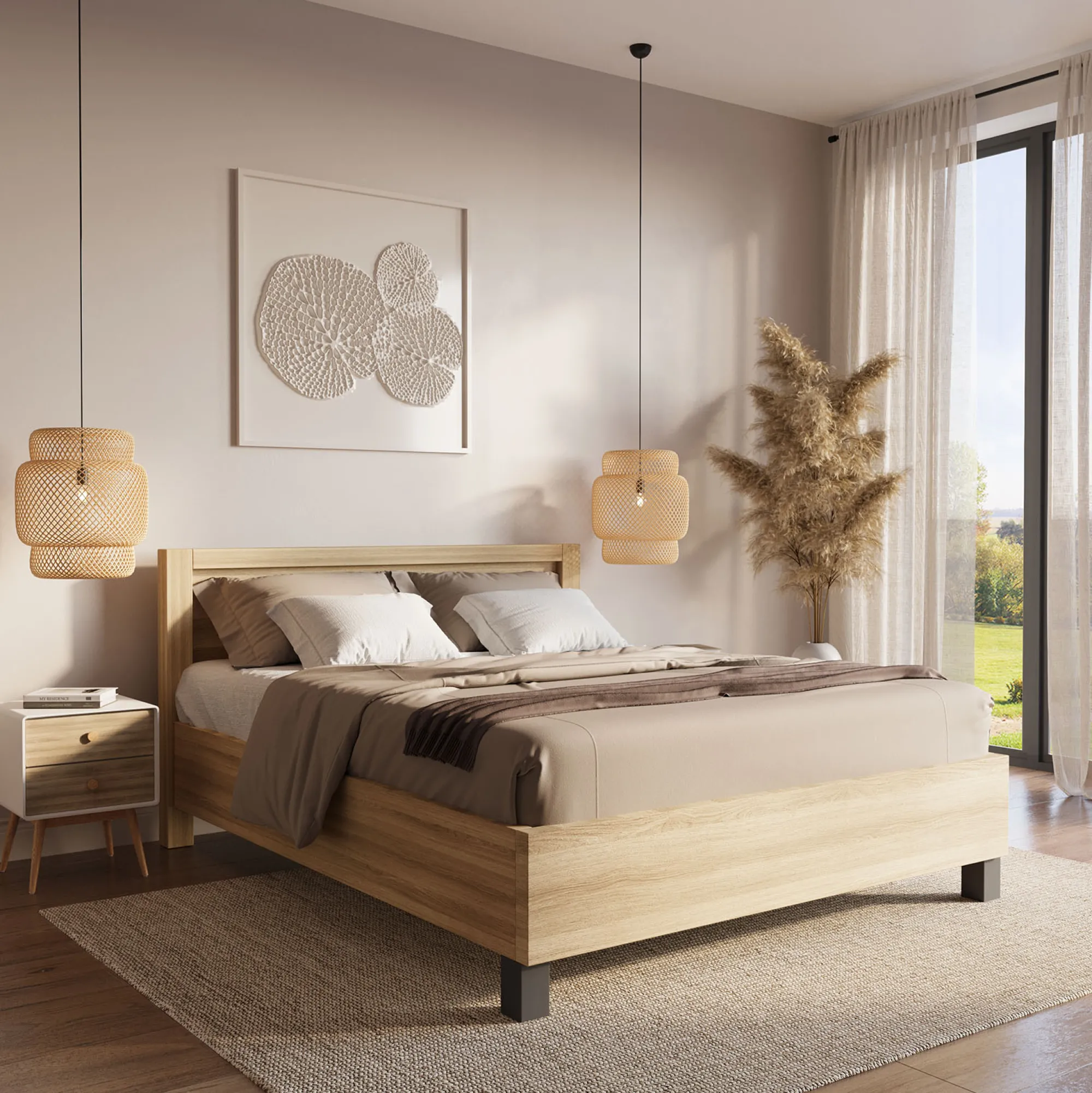Bedden^Huisenthuis Bed Yumi Eiken 140x200cm