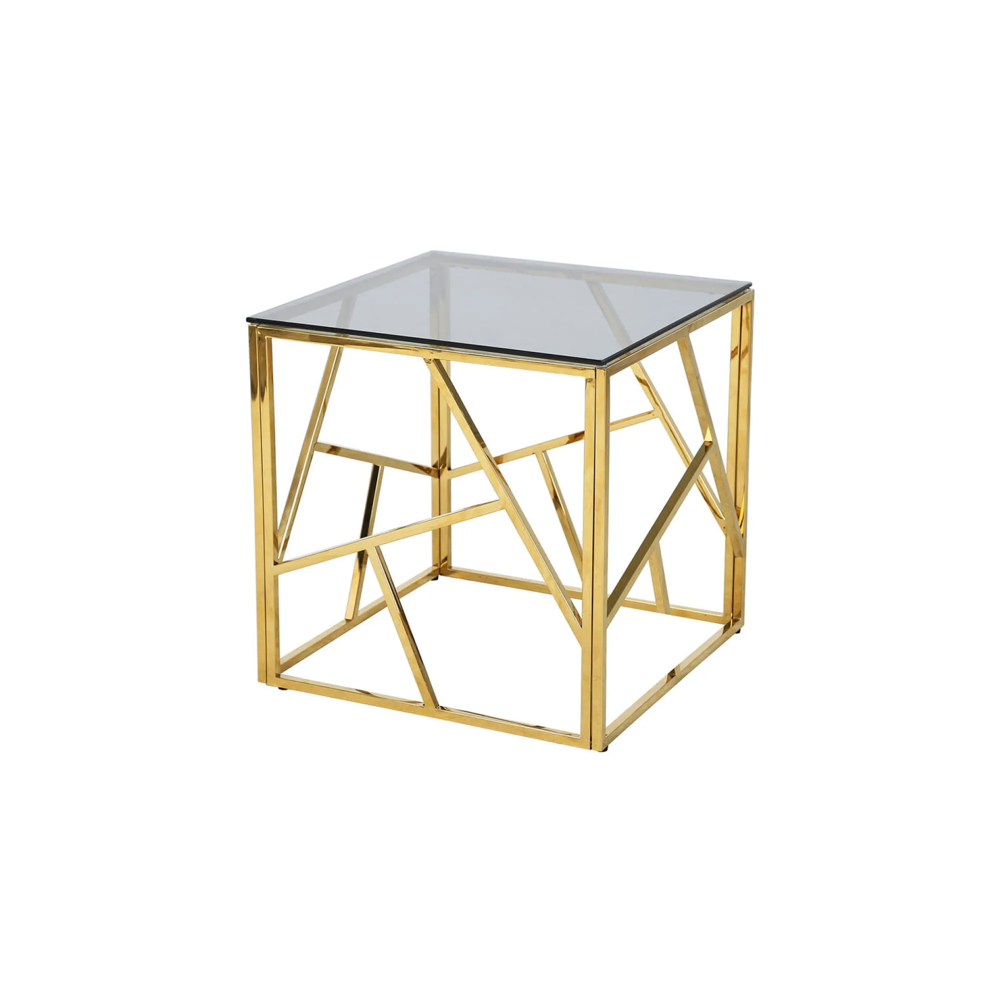 Bijzettafels^Huisenthuis Bijzettafel Benin Goud 55×55 cm