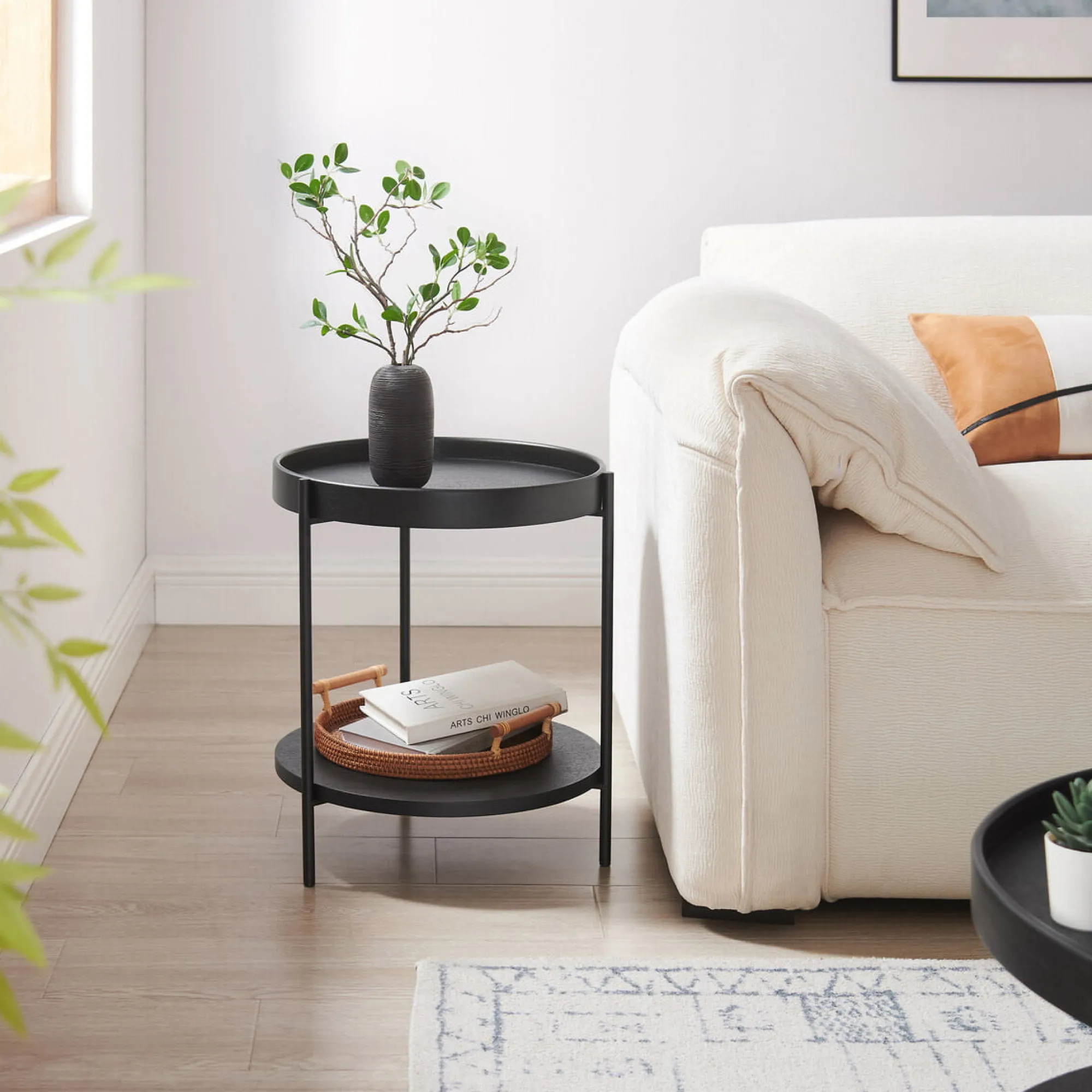 Bijzettafels^Huisenthuis Bijzettafel Kyoto 44 cm Zwart