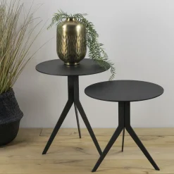 Bijzettafels^Huisenthuis Bijzettafel Sunny Zwart 38 cm