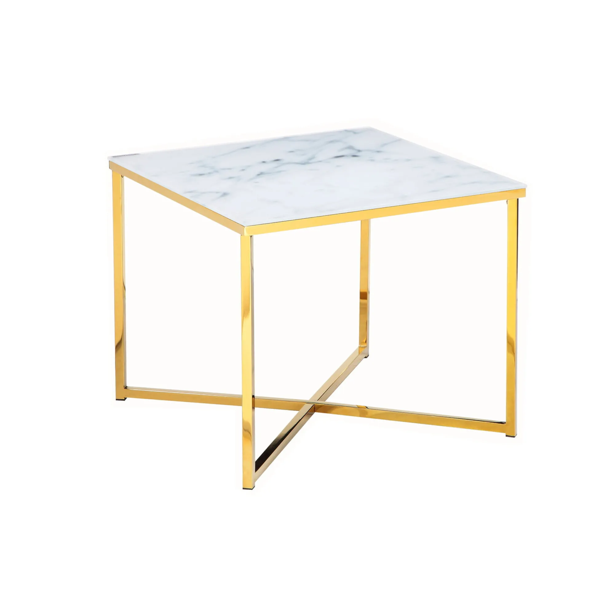 Bijzettafels^Huisenthuis Bijzettafel Zaar Wit-Goud