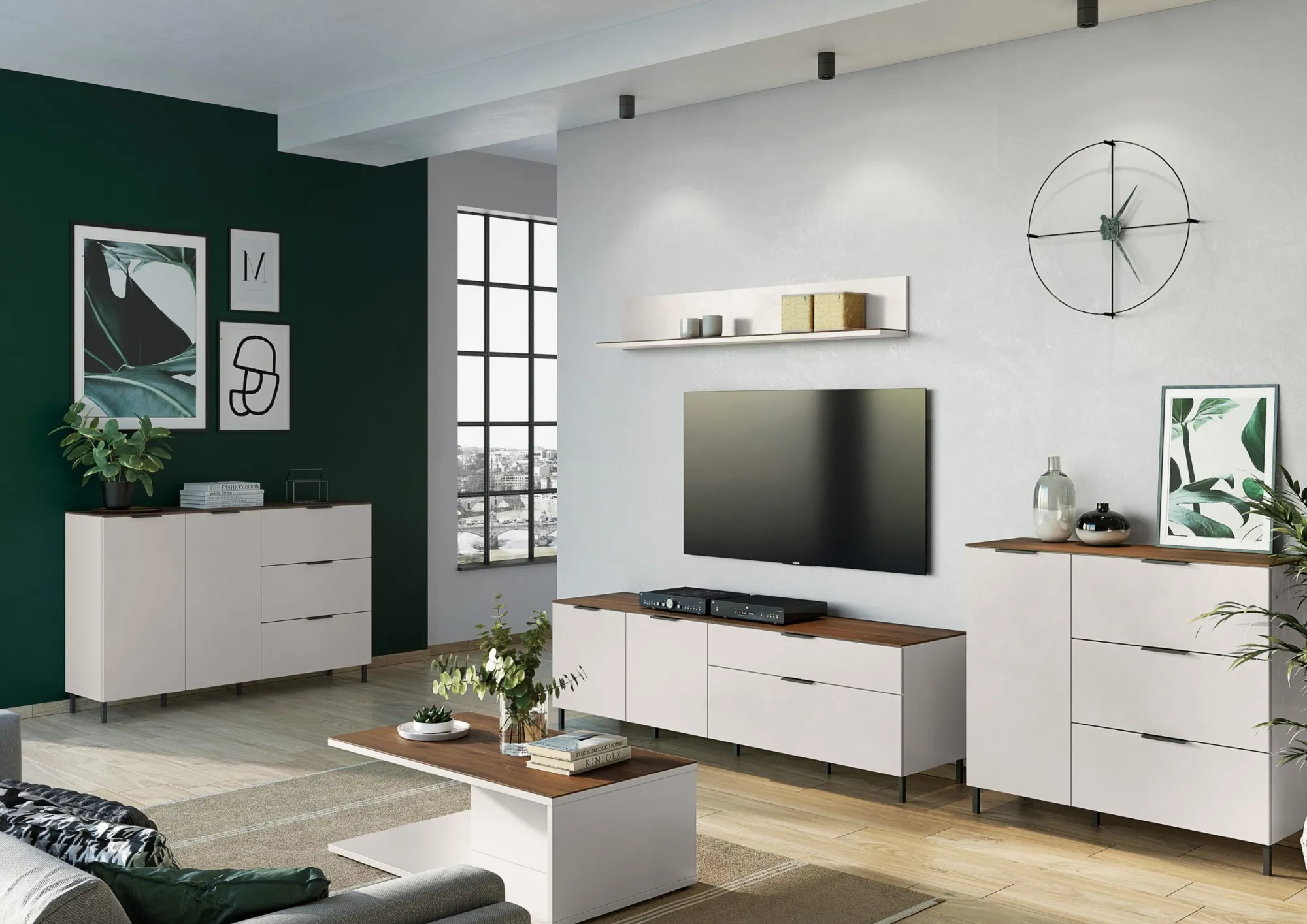 Bundelvoordeel Woonkamers^Huisenthuis Bundelvoordeel Amalfi Zand-Walnoot