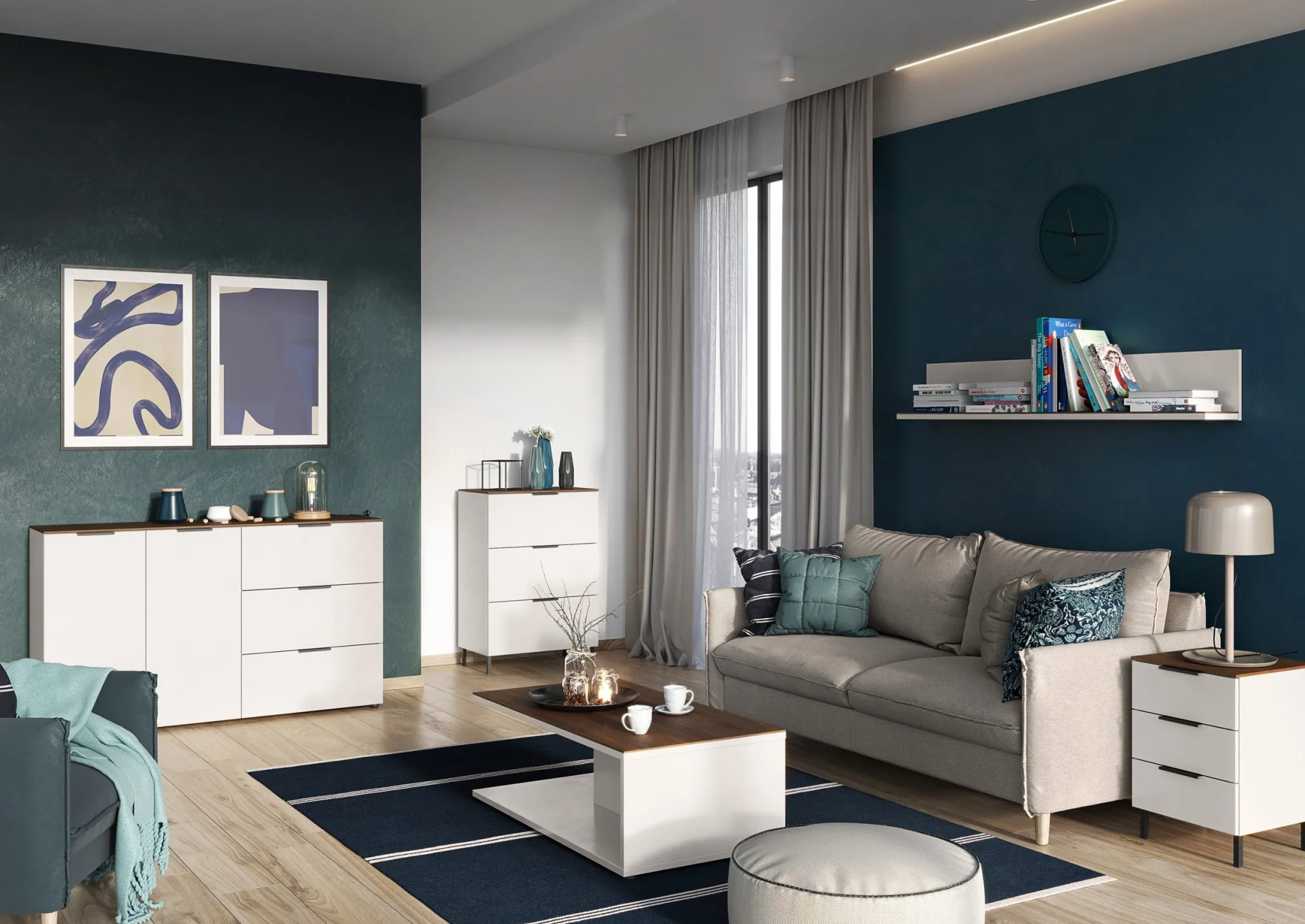 Bundelvoordeel Woonkamers^Huisenthuis Bundelvoordeel Amalfi Zand-Walnoot