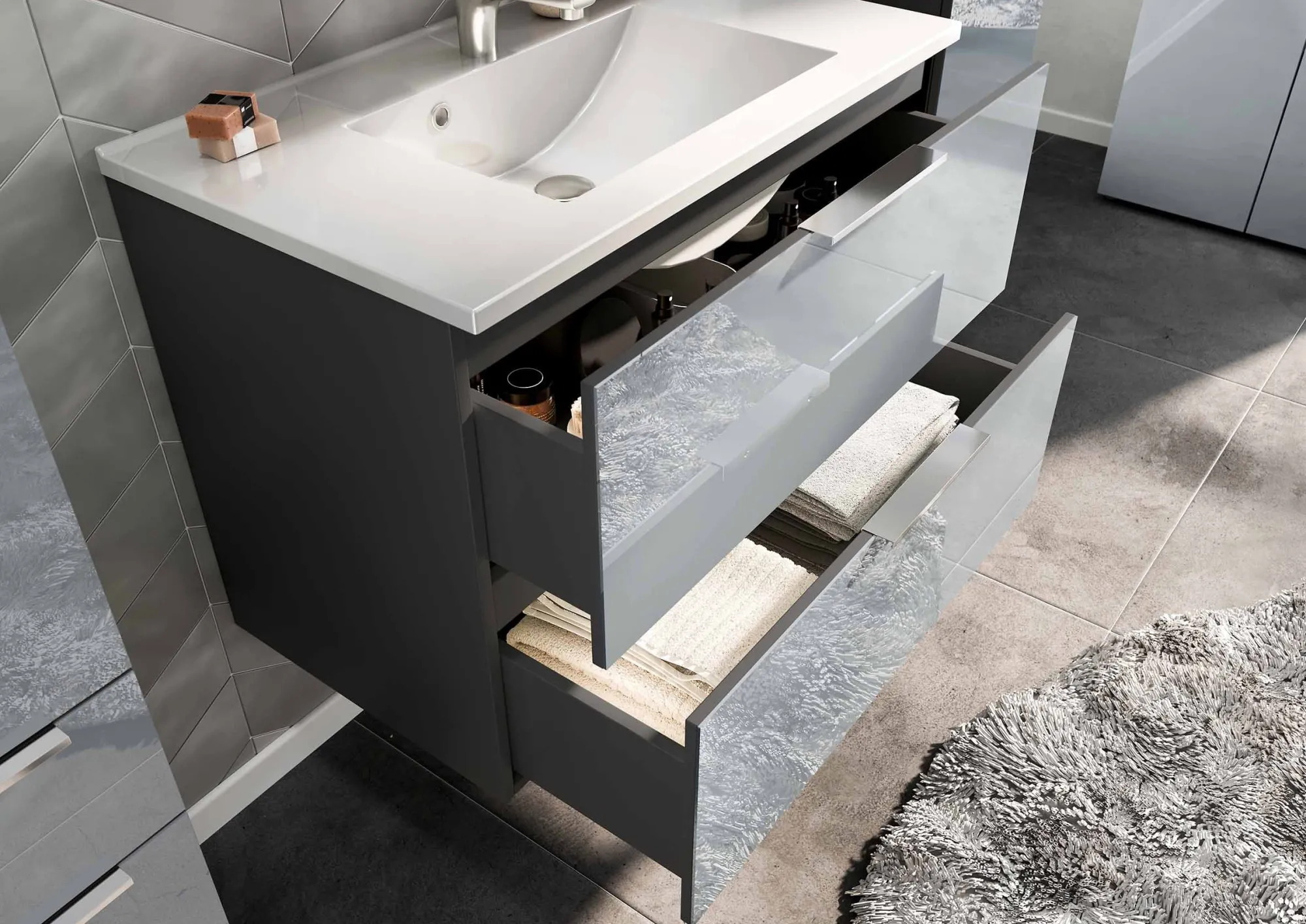Bundelvoordeel Badkamers^Huisenthuis Bundelvoordeel Philip Grafiet-Zilver