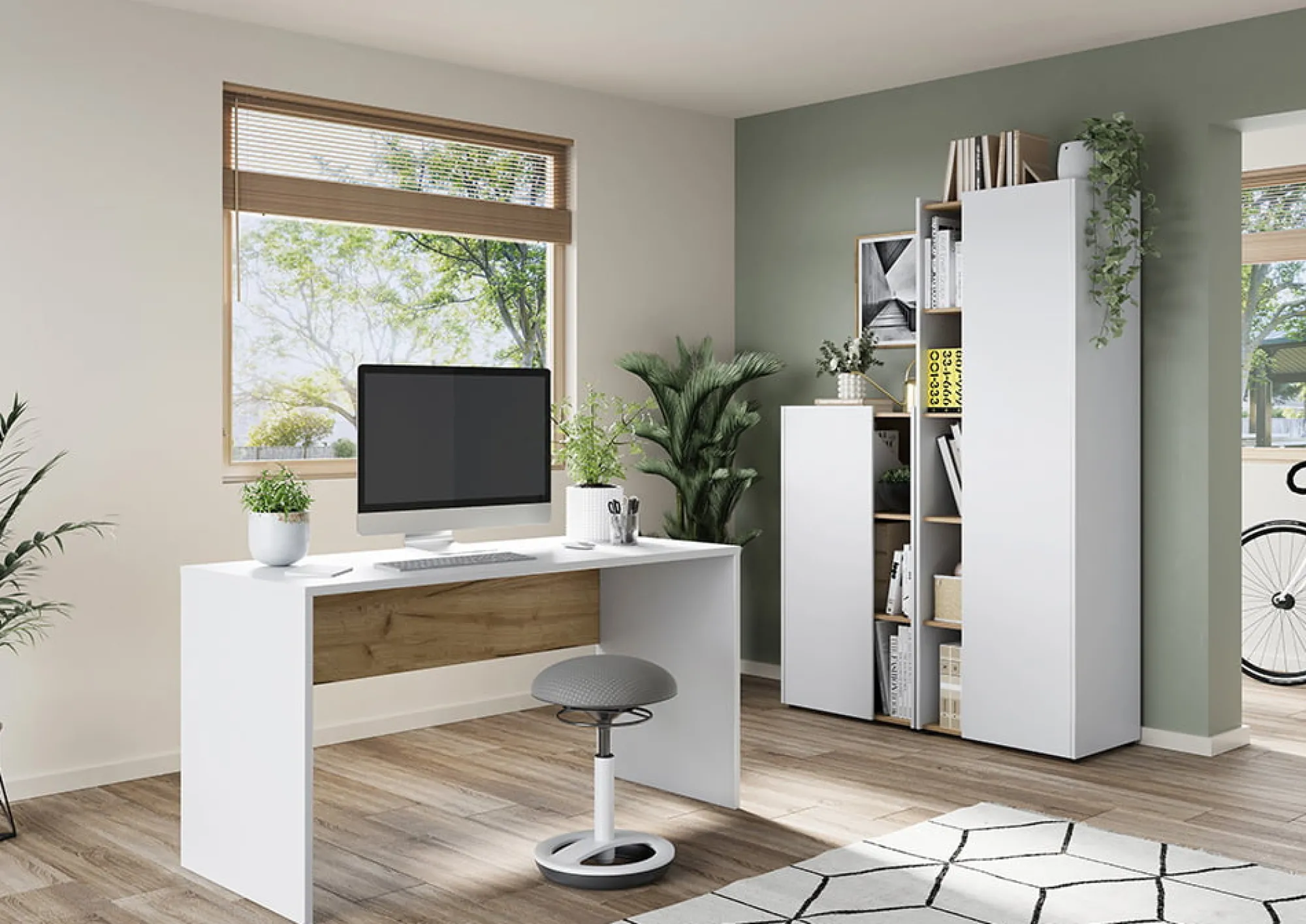Bureaus^Huisenthuis Bureau Alexis Wit Eiken 140 cm
