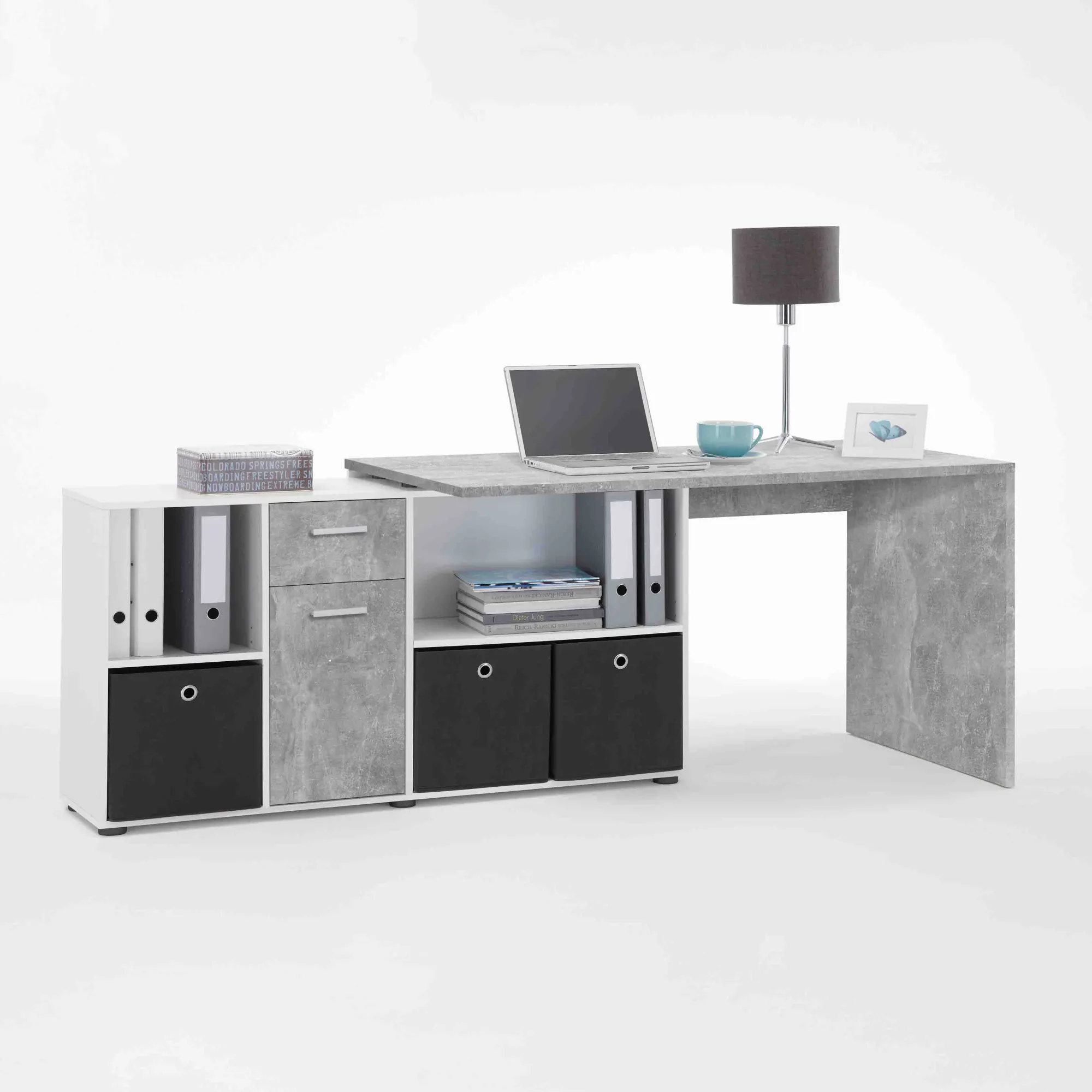 Bureaus^Huisenthuis Bureau Apollo Beton-Wit