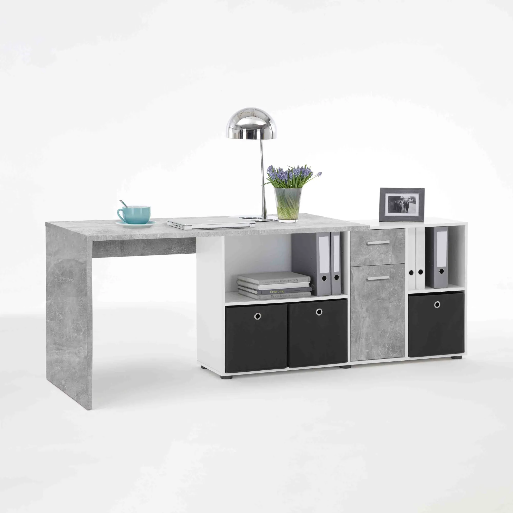 Bureaus^Huisenthuis Bureau Apollo Beton-Wit